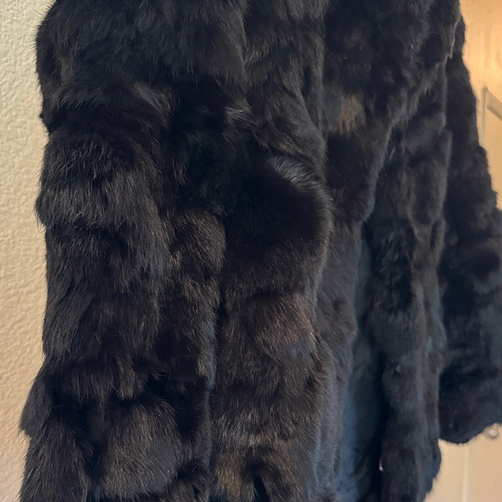 Black Rabbit Fur Jacket - Picture 9 of 11